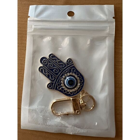 ‎Hamsa Hand Keychain - Blue - Picture 2 of 3
